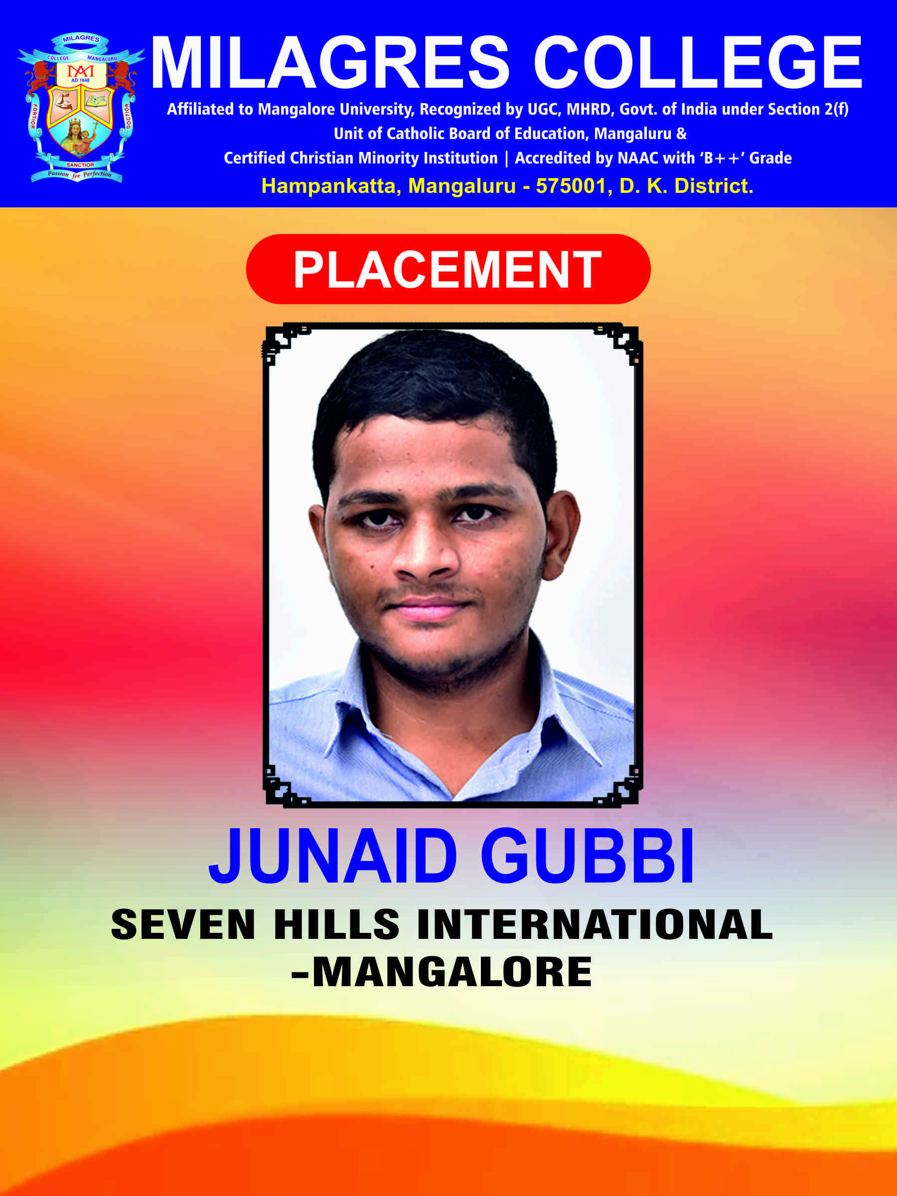 Successfully placed student